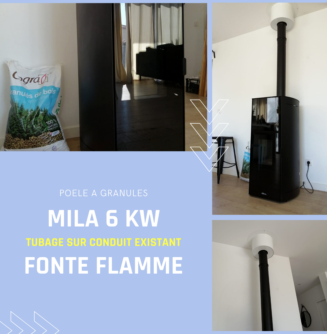 Poêle à granulés MILA 6 FONTE FLAMME Poêle à granulés MILA 6 FONTE FLAMME