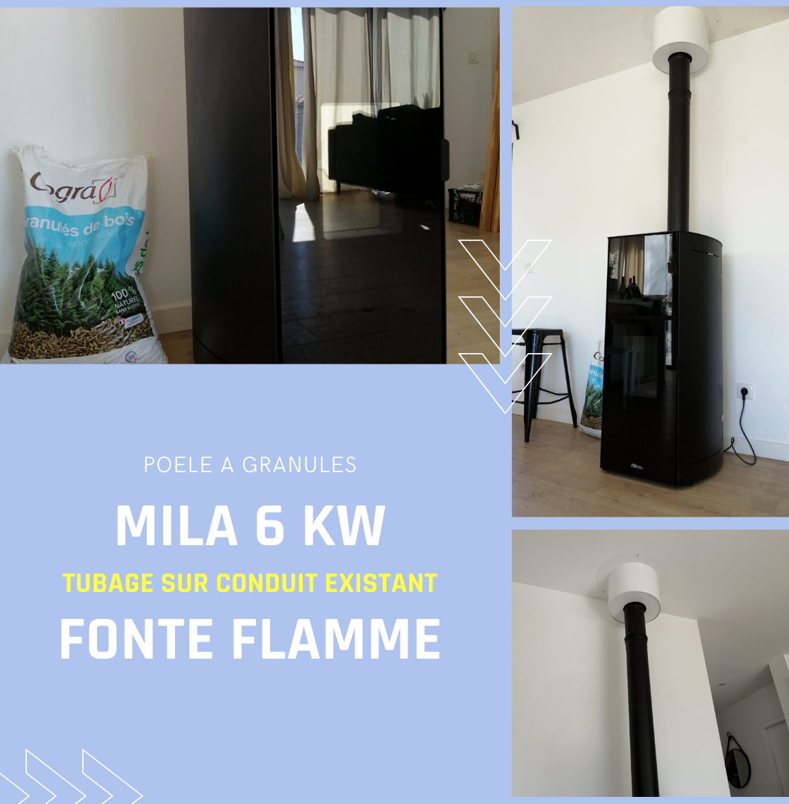 Poêle à granulés MILA 6 FONTE FLAMME