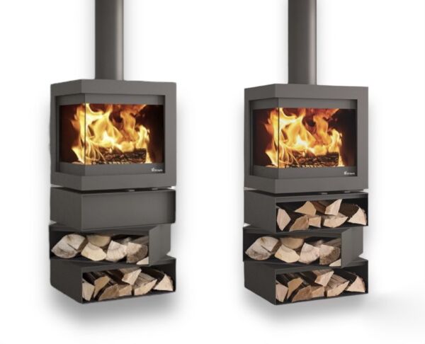 Poêle à bois BORA CORNER CUBES 7 kW - FONTE FLAMME