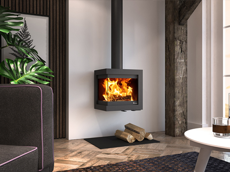 Poêle à bois - BORA CORNER WALL 7 kW - DIK GEURTS