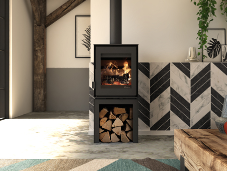 Poêle à bois - MODIVAR sur bûcher droit - 5 kW